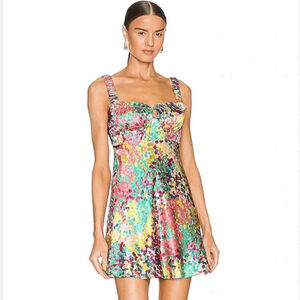 NICHOLAS Simie 100% Silk Mini Dress Colorful Confetti Revolve Size 0